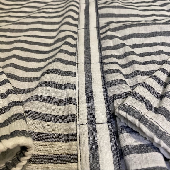 Mountain Hardware Striped Button Down Drawstring Waist Top, Gray/white, Size M - Picture 5 of 13